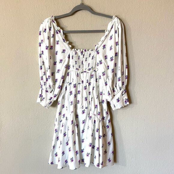 NWT For Love and Lemons Viola Mini  White Dress Floral Size XXS - Picture 7 of 10
